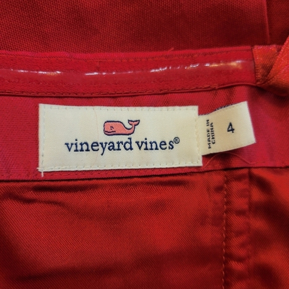 Vineyard Vines Red Silk and Cotton Strapless Dress Size 4 - Picture 6 of 6